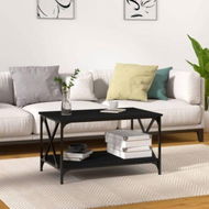 Detailed information about the product Coffee Table Black 80x50x45 Cm Engineered Wood And Iron