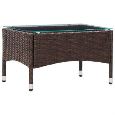 Coffee Table Brown 60x40x36 Cm Poly Rattan