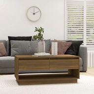 Detailed information about the product Coffee Table Brown Oak 102.5x55x44 Cm Engineered Wood.