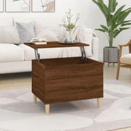 Detailed information about the product Coffee Table Brown Oak 60x44.5x45 Cm Engineered Wood.