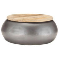 Detailed information about the product Coffee Table Grey 68x68x30 Cm Solid Mango Wood