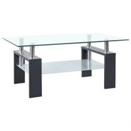 Detailed information about the product Coffee Table Grey And Transparent 95x55x40 Cm Tempered Glass