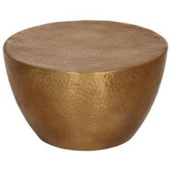 Detailed information about the product Coffee Table Hammered Aluminium Ã˜ 50x30 cm Brass