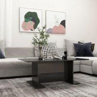 Detailed information about the product Coffee Table High Gloss Black 103.5x60x40 Cm Engineered Wood.