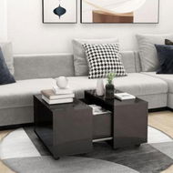 Detailed information about the product Coffee Table High Gloss Grey 60x60x38 Cm Engineered Wood