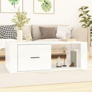 Detailed information about the product Coffee Table High Gloss White 100x50.5x35 Cm Engineered Wood.