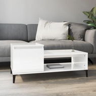 Detailed information about the product Coffee Table High Gloss White 100x50x45 Cm Engineered Wood