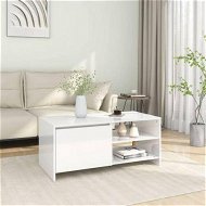 Detailed information about the product Coffee Table High Gloss White 102x50x45 Cm Engineered Wood