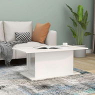 Detailed information about the product Coffee Table High Gloss White 102x55.5x40 Cm Engineered Wood.