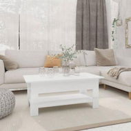 Detailed information about the product Coffee Table High Gloss White 102x55x42 Cm Engineered Wood