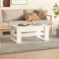 Detailed information about the product Coffee Table High Gloss White 102x55x45 Cm Engineered Wood