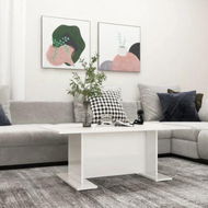 Detailed information about the product Coffee Table High Gloss White 103.5x60x40 Cm Engineered Wood.