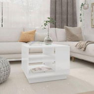 Detailed information about the product Coffee Table High Gloss White 55x55x43 Cm Engineered Wood