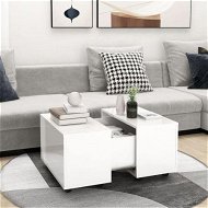 Detailed information about the product Coffee Table High Gloss White 60x60x38 Cm Engineered Wood
