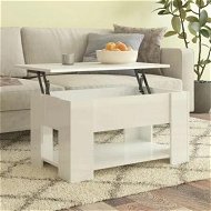 Detailed information about the product Coffee Table High Gloss White 79x49x41 cm Engineered Wood