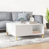 Detailed information about the product Coffee Table High Gloss White 80x80x36.5 Cm Engineered Wood.