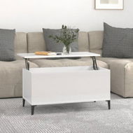 Detailed information about the product Coffee Table High Gloss White 90x44.5x45 Cm Engineered Wood.