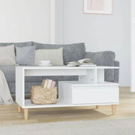 Detailed information about the product Coffee Table High Gloss White 90x49x45 Cm Engineered Wood