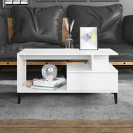 Detailed information about the product Coffee Table High Gloss White 90x49x45 Cm Engineered Wood