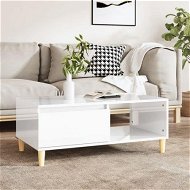 Detailed information about the product Coffee Table High Gloss White 90x50x36.5 Cm Engineered Wood.