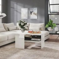 Detailed information about the product Coffee Table High Gloss White 90x60x46.5 cm Engineered Wood