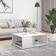 Detailed information about the product Coffee Table High Gloss White 90x67x33 Cm Engineered Wood