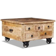 Detailed information about the product Coffee Table Rough Mango Wood 70x70x40 cm