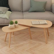 Detailed information about the product Coffee Table Set 2 Pieces Solid Pinewood Brown