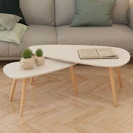 Detailed information about the product Coffee Table Set 2 Pieces Solid Pinewood White