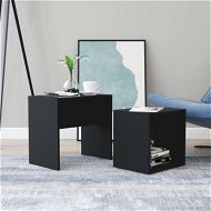 Detailed information about the product Coffee Table Set Black 48x30x45 cm Chipboard
