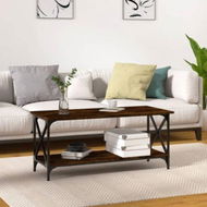 Detailed information about the product Coffee Table Smoked Oak 100x45x45 Cm Engineered Wood And Iron