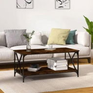 Detailed information about the product Coffee Table Smoked Oak 100x50x45 cm Engineered Wood and Iron