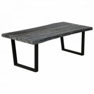 Detailed information about the product Coffee Table Solid Mindi Wood 102x56x41 Cm Grey