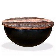 Detailed information about the product Coffee Table Solid Reclaimed Wood Black Bowl Shape