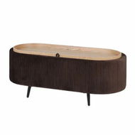 Detailed information about the product Coffee Table Storage Ottoman - Velvet IRENE - BROWN