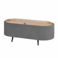 Detailed information about the product Coffee Table Storage Ottoman - Velvet IRENE - GREY