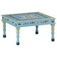 Detailed information about the product Coffee Table Turquoise Hand Painted Solid Wood Mango
