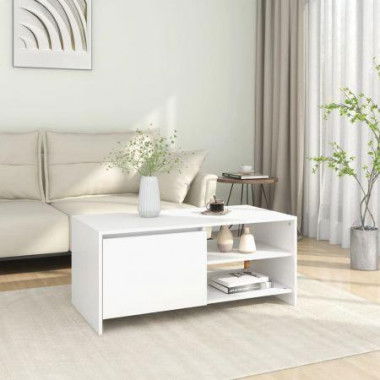 Coffee Table White 102x50x45 Cm Engineered Wood