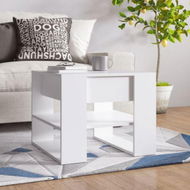 Detailed information about the product Coffee Table White 55.5x55x45 Cm Engineered Wood.