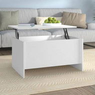 Detailed information about the product Coffee Table White 80x55.5x41.5 Cm Engineered Wood.