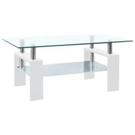 Detailed information about the product Coffee Table White And Transparent 95x55x40 Cm Tempered Glass