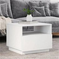 Detailed information about the product Coffee Table with LED Lights White 50x49x40 cm