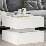 Detailed information about the product Coffee Table with LED Lights White 50x50x40 cm