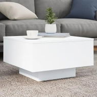 Detailed information about the product Coffee Table with LED Lights White 55x55x31 cm