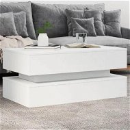 Detailed information about the product Coffee Table with LED Lights White 90x50x40 cm
