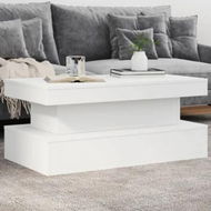 Detailed information about the product Coffee Table with LED Lights White 90x50x40 cm