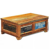 Detailed information about the product Coffee Table With Storage Vintage Reclaimed Wood