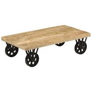 Detailed information about the product Coffee Table with Wheels 110x55x29.5 cm Solid Wood Mango