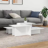 Detailed information about the product Coffee Tables 2 pcs High Gloss White Engineered Wood