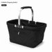 Collapsible Market Basket With Aluminium Frame Large Zip Side Pocket 43 x 27 x 23 cm Foldable Shopping Basket Black. Available at Crazy Sales for $19.99